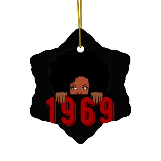 Black Queen Born In 1969 50Th Awesome Ceramic Ornaments