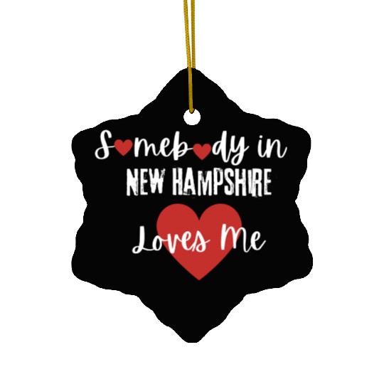 Somebody in New Hampshire Loves Me Ceramic Ornaments