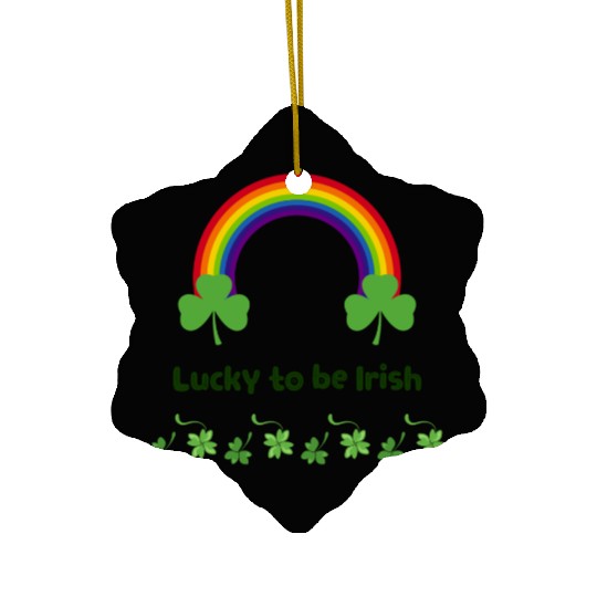 Lucky to be Irish green Ceramic Ornaments