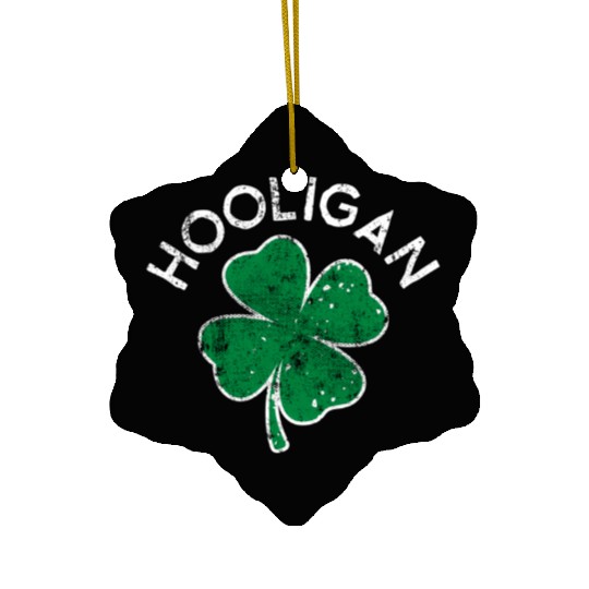Hooligan Squad Lucky C St Patrick'S Day Distress Ceramic Ornaments