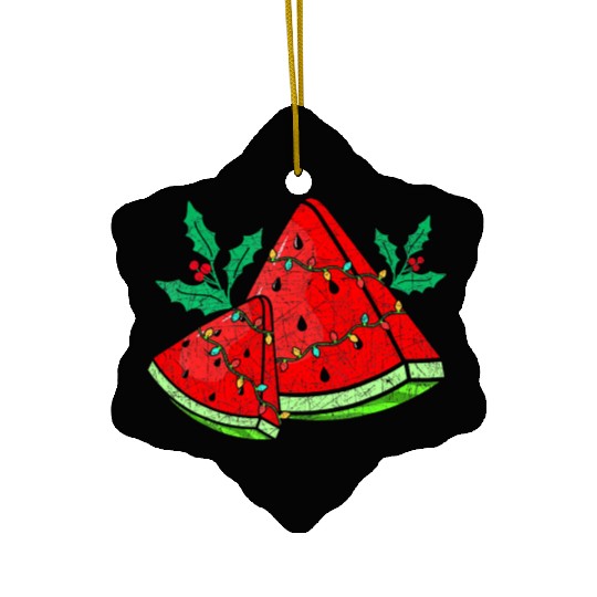 Christmas Watermelon Tropical Summer Christmas In Ceramic Ornaments