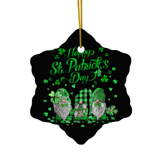 Happy St Patric Day Gnomes Saint Paddys Pattys Ceramic Ornaments