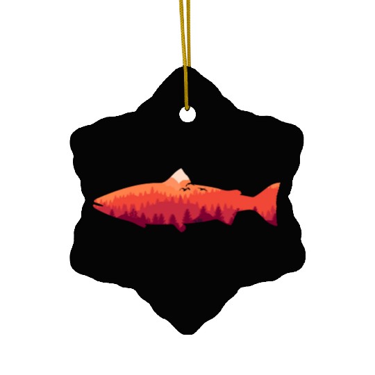 Trout Fly Fishing Nature Outdoor Fisherman Ceramic Ornaments