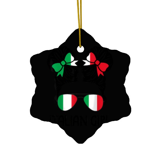 Italian Messy Hair Italy Pride Ceramic Ornaments
