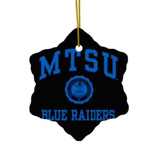 Middle Tennessee State Blue Raiders Seal Logo Ceramic Ornaments