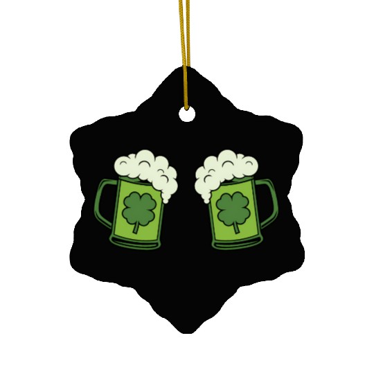 Drinking Green Beer Boobs Shamrock Irish Patric Ceramic Ornaments