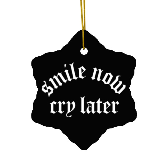 Chicano Tattoo Gang Smile Now Cry Ceramic Ornaments