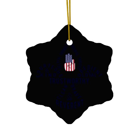 Scouting Law Us American Flag Scouting Law Ceramic Ornaments