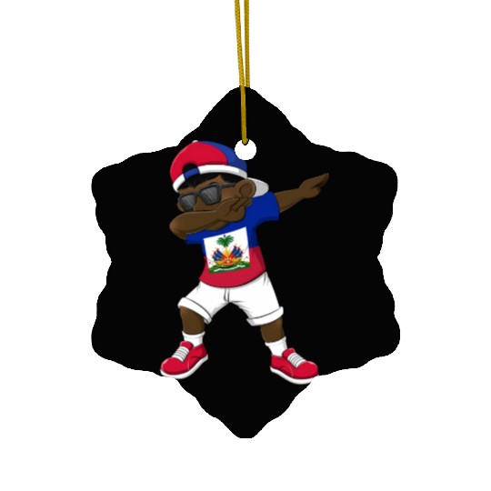 Dabbing Haitian Haiti Flag Dab Dance Ceramic Ornaments