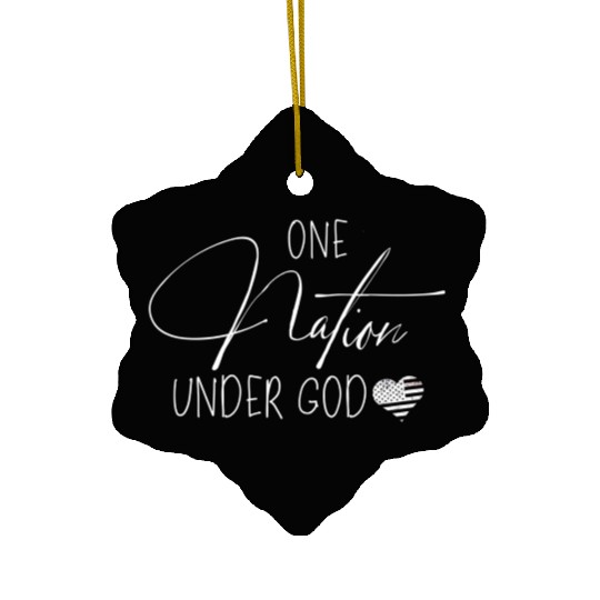 One Nation Under God Usa Script Ceramic Ornaments