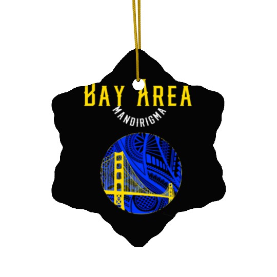 San Francisco Bay Area Bridge Polynesian Warrior T Ceramic Ornaments