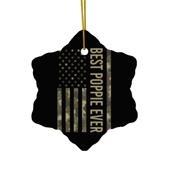 Best Poppie Ever Us American Flag Camo For Ceramic Ornaments