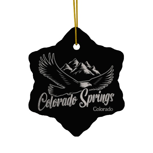 Vintage Colorado Springs Colorado Moains Eagle Ceramic Ornaments