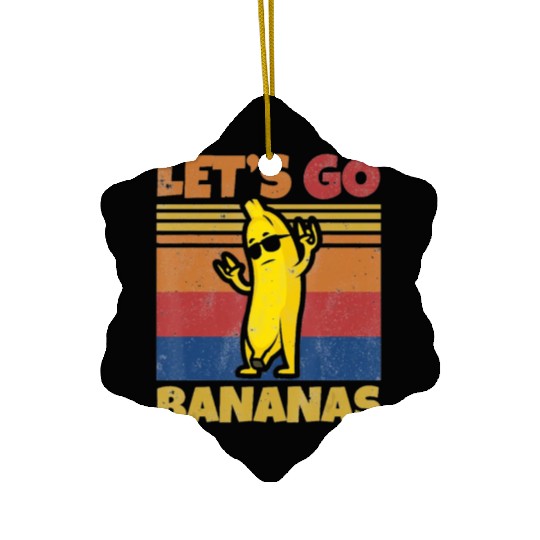Retro Banana Let Us Go Banana Rocker Bananas Tank Ceramic Ornaments