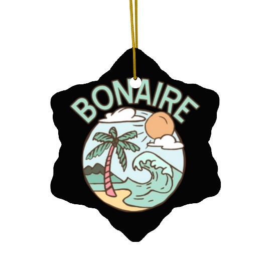 Bonaire Travel Tropical Beach Vacation Ceramic Ornaments