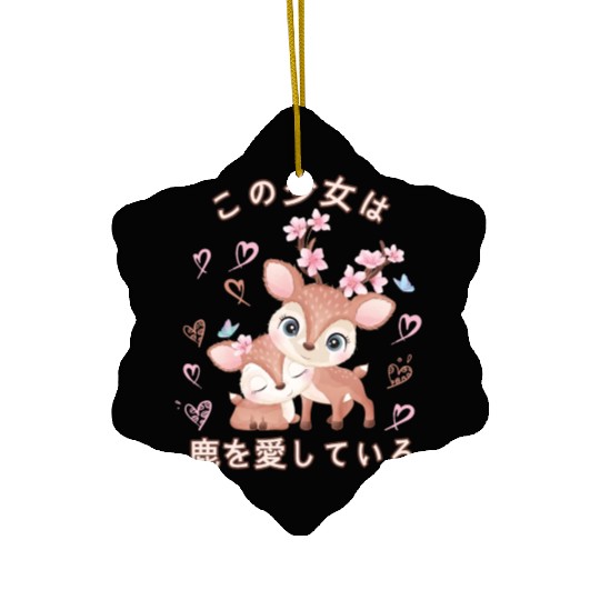 Deer Love Mom Deer And Baby Youth Ceramic Ornaments