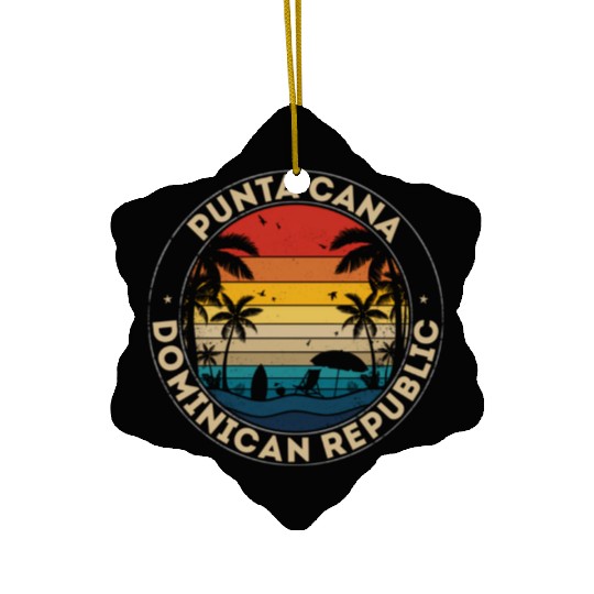 Punta Cana Dominican Republic Reminder Ceramic Ornaments