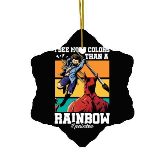 I See More Colors That a Rainbow Painter Painting Ceramic Ornaments