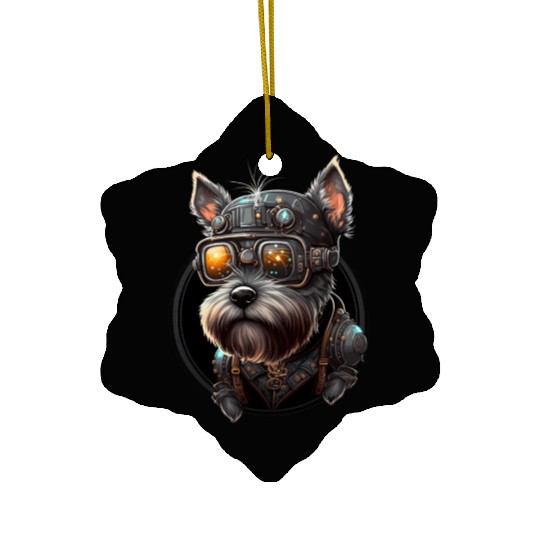 Steampunk Miniature Schnauzer Ceramic Ornaments
