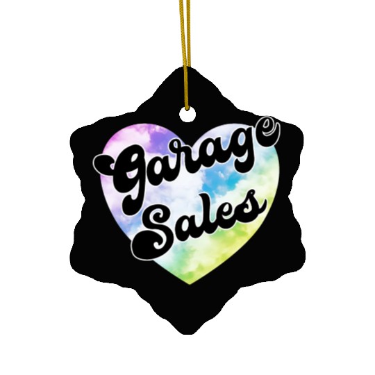 Garage Sales pastel cloud heart Ceramic Ornaments