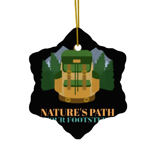 Nature's Path Your Footsteps Hiking Ceramic Ornaments