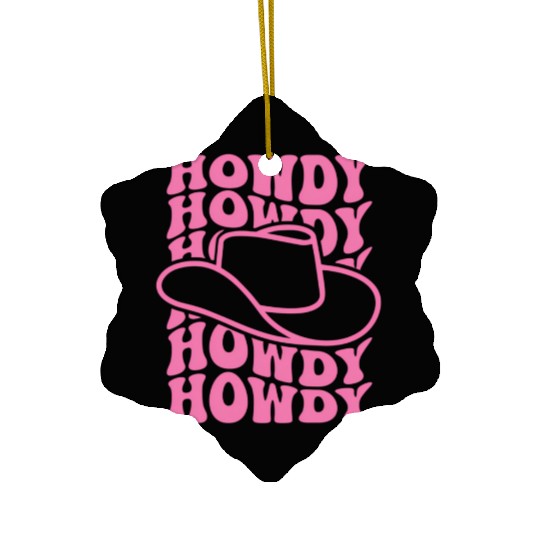 Howdy Western Rodeo Cory Southern Cowgirl Ceramic Ornaments