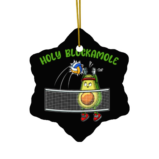 Holy Blockamole I Volleyball Avocado Food Ceramic Ornaments