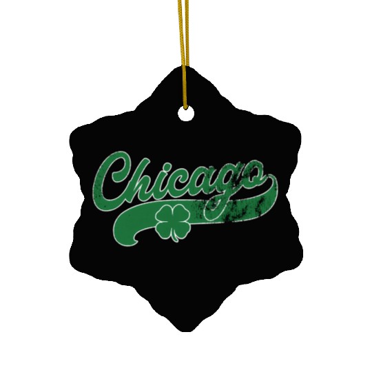 Chicago Shamrock St Patrick'S Day Saint Paddy'S Ceramic Ornaments