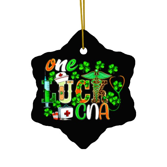 St Patrick'S Day One Lucky Cna Leopard Ceramic Ornaments