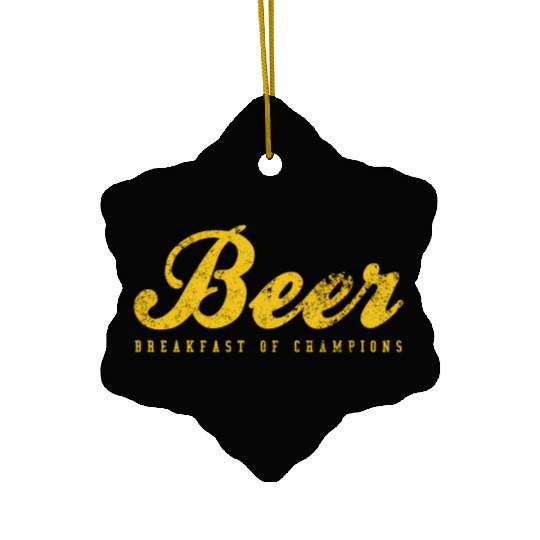 Beer Breakfast Of Champions Inred Ceramic Ornaments