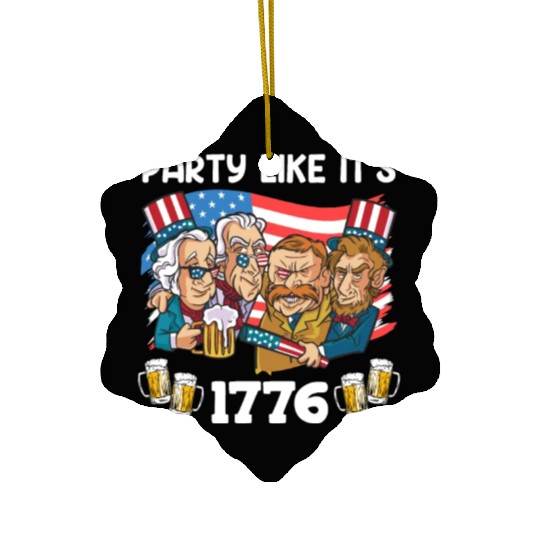 Party like it's 1776 Patriot US Presidents Ceramic Ornaments