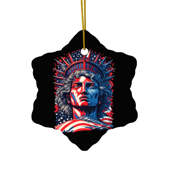 Statue of Liberty Face USA Ceramic Ornaments