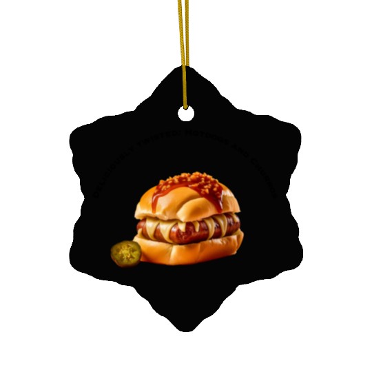 Hotdog bun with churros Ceramic Ornaments design