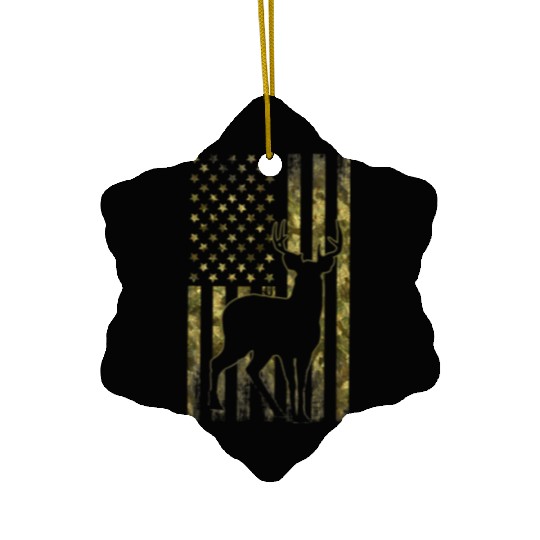 Mule Buck Deer Hunting American Camouflage Usa Fla Ceramic Ornaments