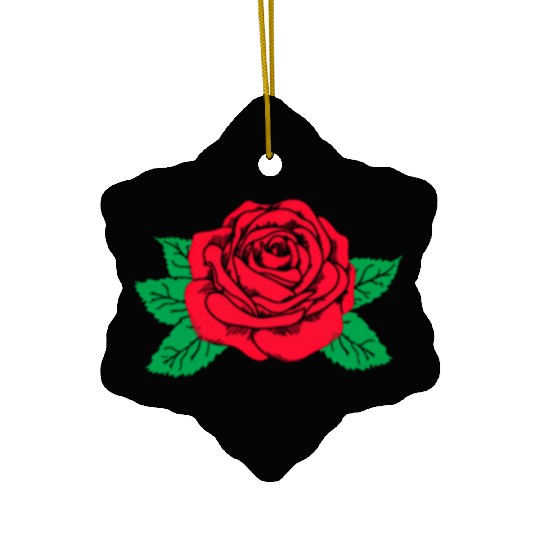 Red Rose Flower Aesthetic Soft Grunge Punk E Ceramic Ornaments