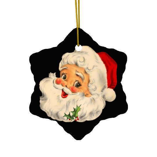 Santa Face Santa Ceramic Ornaments