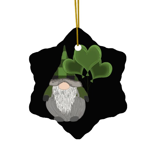 Irish Gnome St Patricks Day Heart Balloons Ceramic Ornaments