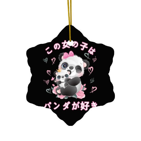 Panda Love Mom Panda Bear Ceramic Ornaments