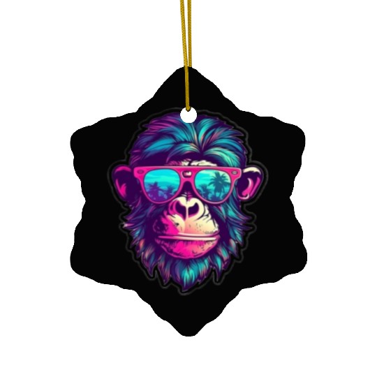 Miami Sunglass Monkey - Embrace the Sun Ceramic Ornaments