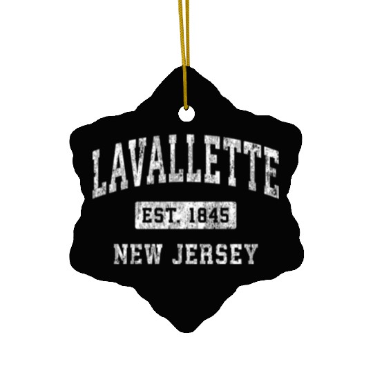 Lavallette New Jersey Nj Established Sports Ceramic Ornaments
