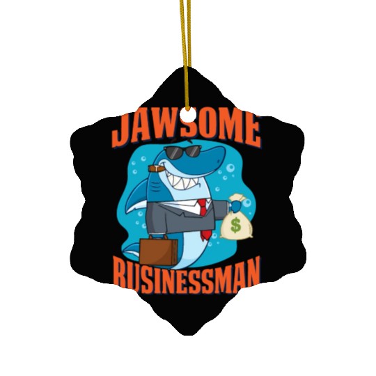 Jawsome Businessman Shark | Funny Business Shark Ceramic Ornaments