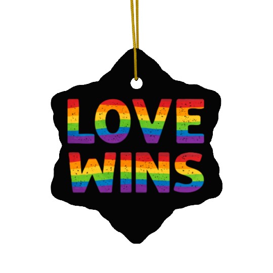 Love Wins Lesbian Gay Pride Lgbt Ceramic Ornaments