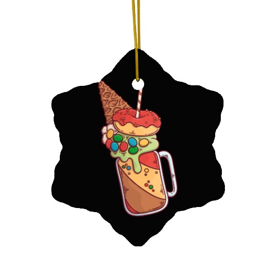 Chocolate Candy Shake Ceramic Ornaments