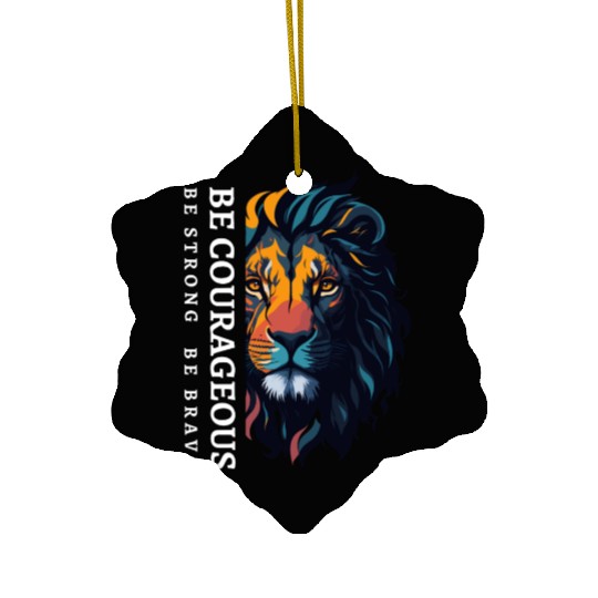 Be courageous, Be strong and courageous, Lion Head Ceramic Ornaments