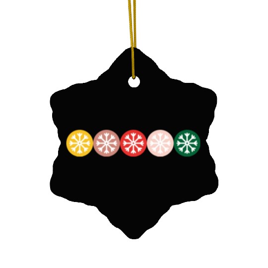 Merry Christmas Colorful Snowflakes Ceramic Ornaments