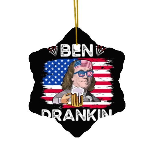 Ben Drankin US President Independence Day Ceramic Ornaments