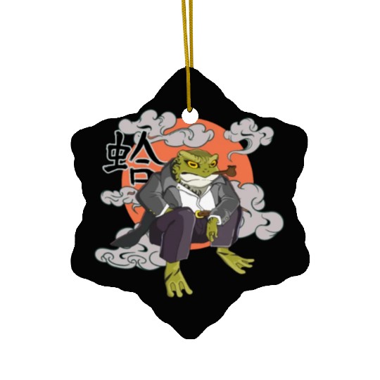Japanese frog in Yakuza gangster costume Ceramic Ornaments