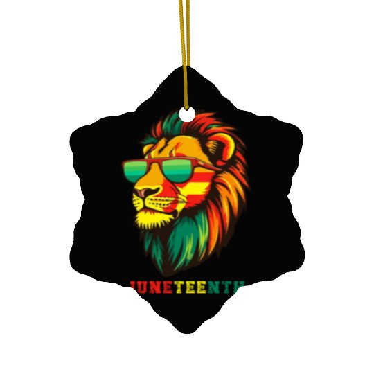 Lion Juneteenth African American Black History Ceramic Ornaments