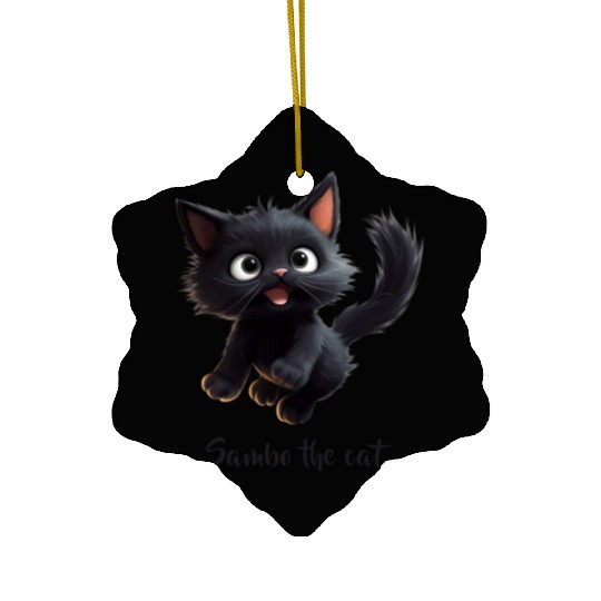 Black Sambo Cat Ceramic Ornaments