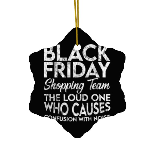 Black Friday Shopping Team 3 Ceramic Ornaments
